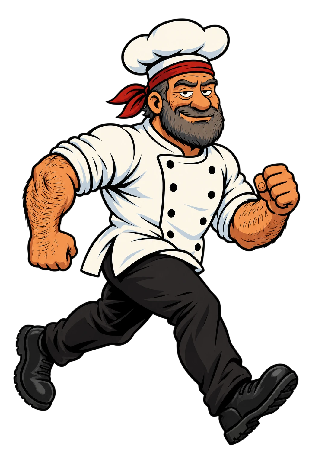Chef Snackhole running to deliver the butter