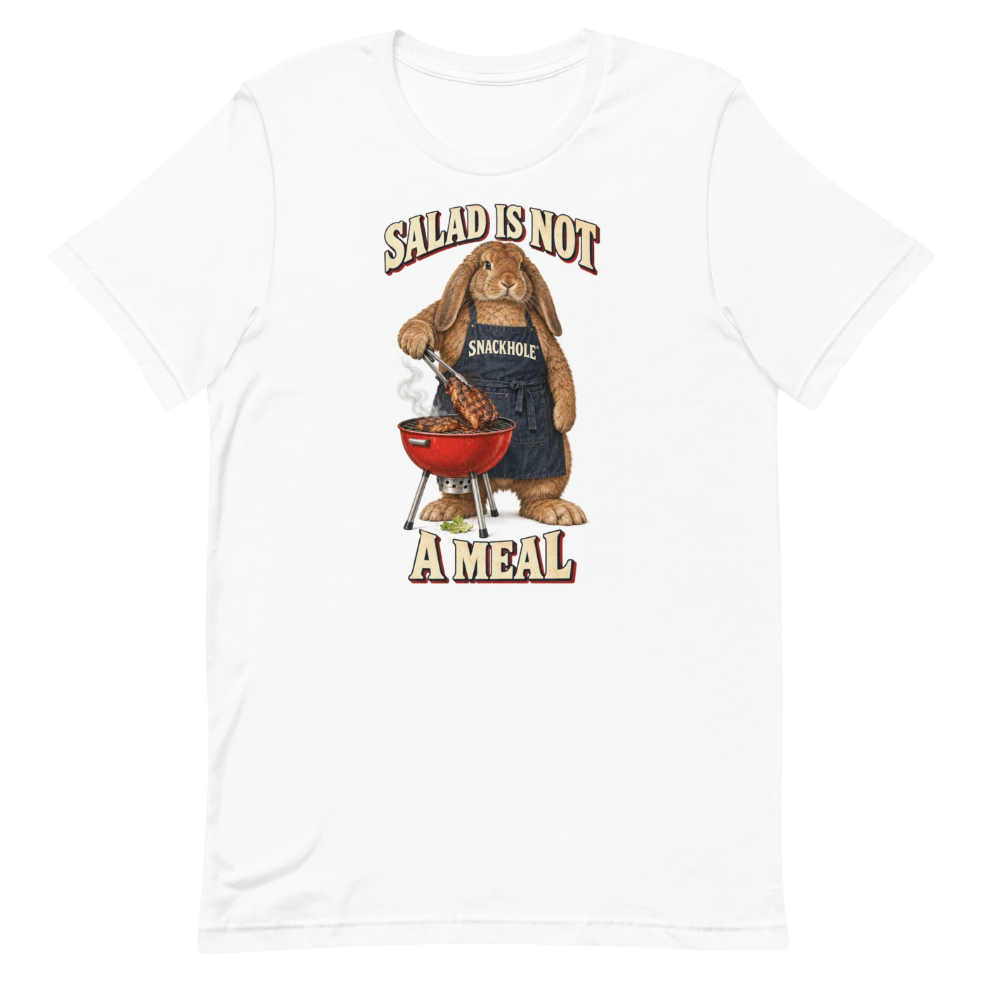 Rabbit Pitmaster — Tee — white illustrated T-shirt